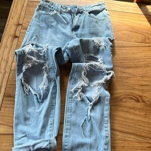 SHEIN Straight leg ripped jeans